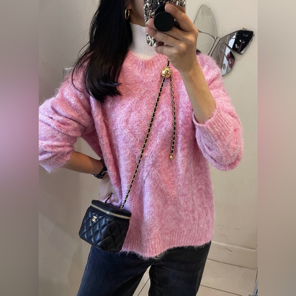 NWT pink oversized turtleneck sweater